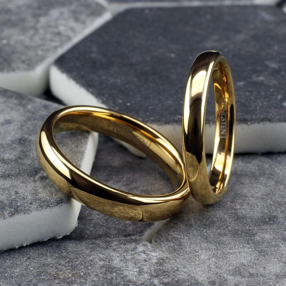 6mm Gold Polished Classic Tungsten Wedding Band Ring for Men & Women - Jewelry Store by Erik Rayo