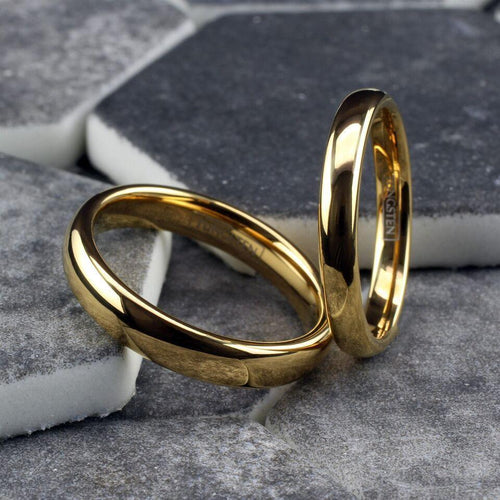 6mm Gold Polished Classic Tungsten Wedding Band Ring for Men & Women - Jewelry Store by Erik Rayo