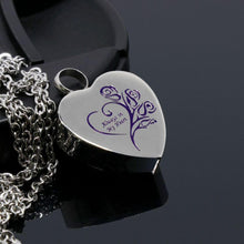 Load image into Gallery viewer, Cremation Urn Necklace Heart Ash Holder Keepsake Memorial Always in My Heart
