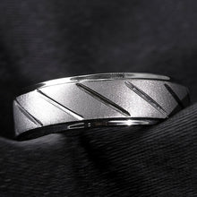 Load image into Gallery viewer, Tungsten Rings for Men Wedding Bands for Him Womens Wedding Bands for Her 8mm Silver Sandblasted Finish Groove
