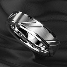 Load image into Gallery viewer, Men&#39;s Wedding Band Rings - Silver Leaf Brushed Style - Wedding Rings for Men and Women
