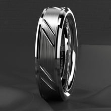 Load image into Gallery viewer, Men&#39;s Wedding Band Rings - Silver Leaf Brushed Style - Wedding Rings for Men and Women
