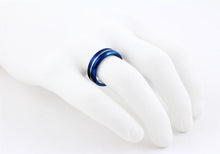 Load image into Gallery viewer, Tungsten Carbide Wedding Bands for Women 6mm Blue and Silver Rings
