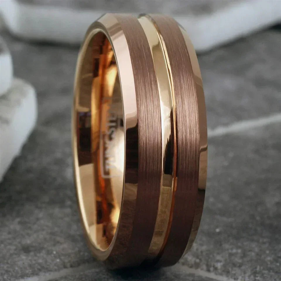 Men's Wedding Band Rings - Rose Gold Bronze-Brown - Wedding Rings for Men and Women - Jewelry Store by Erik Rayo