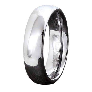 Men's Wedding Band 6mm Silver Polished Classic Ring for Men and Women