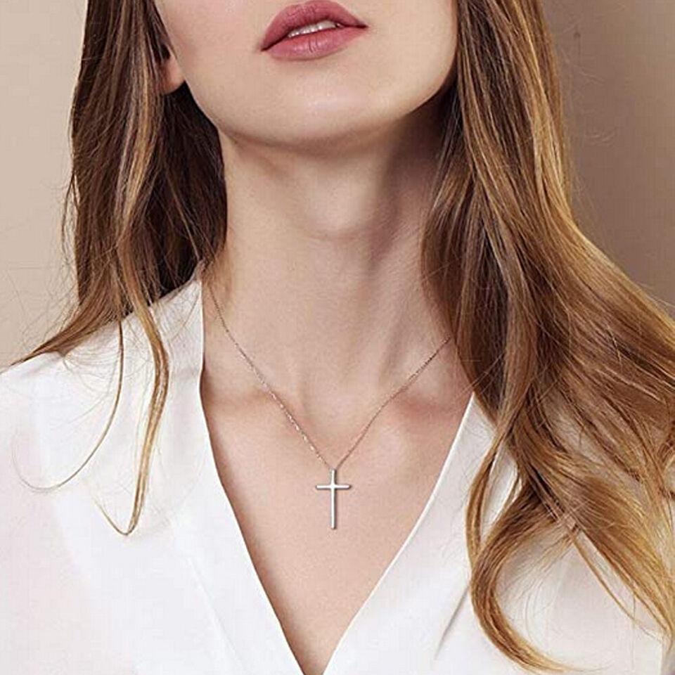Stainless Steel Jesus Cross Pendant Necklace 18 inch Chain - Jewelry Store by Erik Rayo