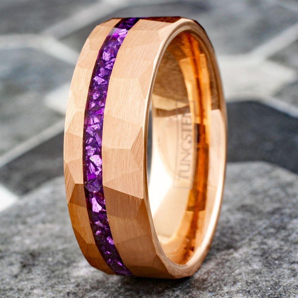 Men's Wedding Band Rings | Wedding Rings for Men & Women | Purple Amethyst Rings - Jewelry Store by Erik Rayo