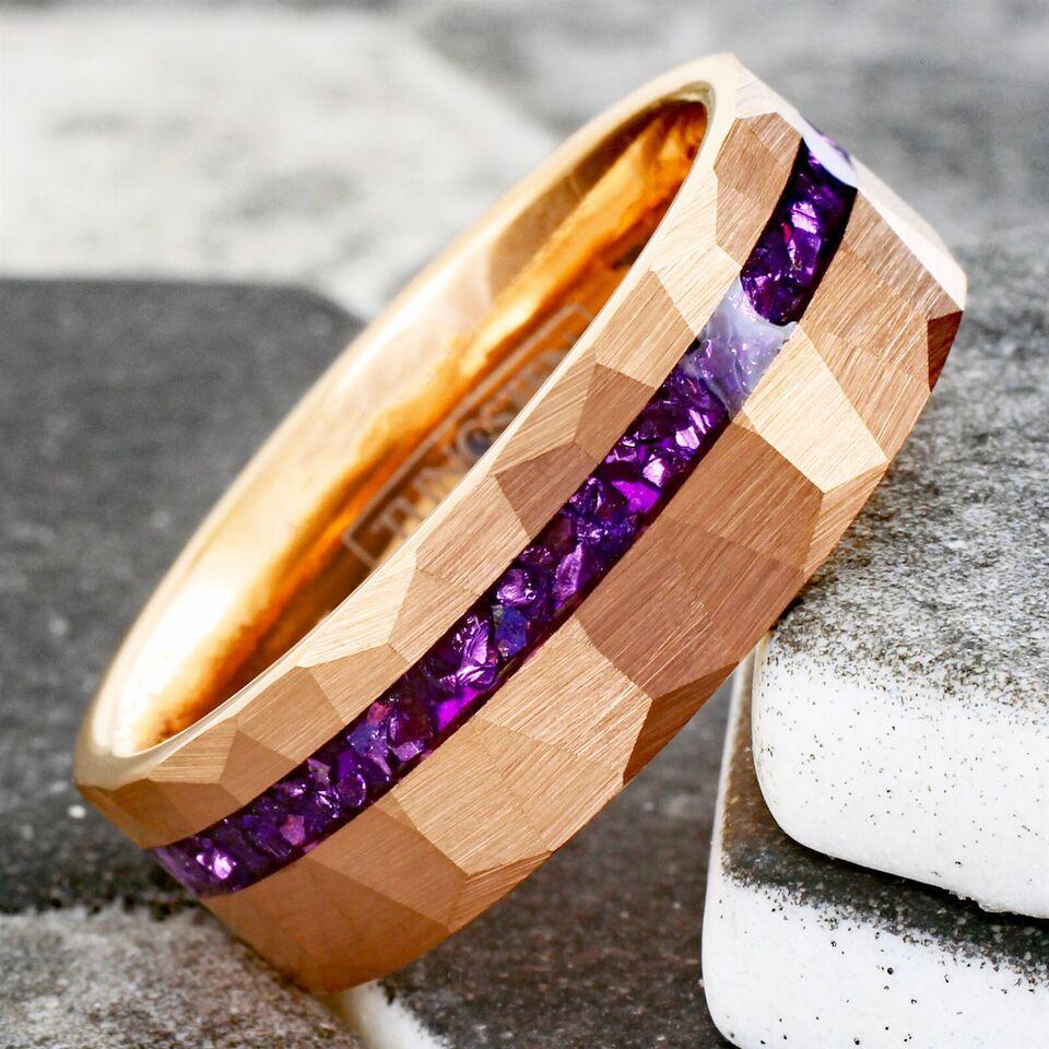 Men's Wedding Band Rings | Wedding Rings for Men & Women | Purple Amethyst Rings - Jewelry Store by Erik Rayo