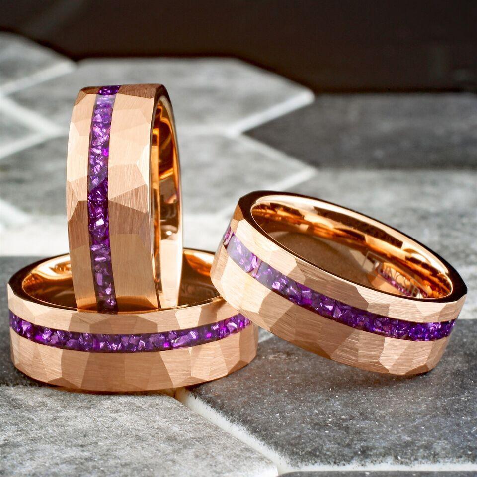 Men's Wedding Band Rings | Wedding Rings for Men & Women | Purple Amethyst Rings - Jewelry Store by Erik Rayo