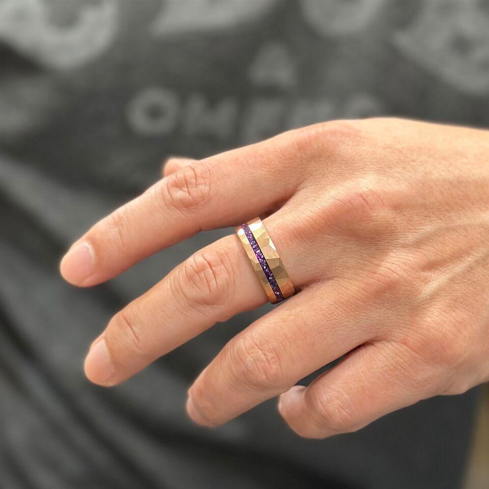 Men's Wedding Band Rings | Wedding Rings for Men & Women | Purple Amethyst Rings - Jewelry Store by Erik Rayo