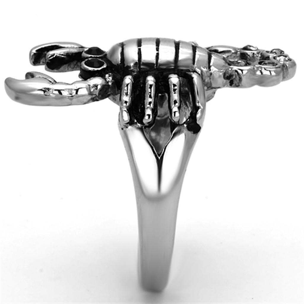 Scorpion Ring Anillo Para Mujer y Hombre 316L with Top Grade Crystal in Jet - Jewelry Store by Erik Rayo