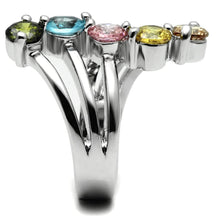 Load image into Gallery viewer, Sigrid Cocktail Ring - Stainless Steel, AAA CZ , Multi Color - TK2876 - Jewelry Store by Erik Rayo
