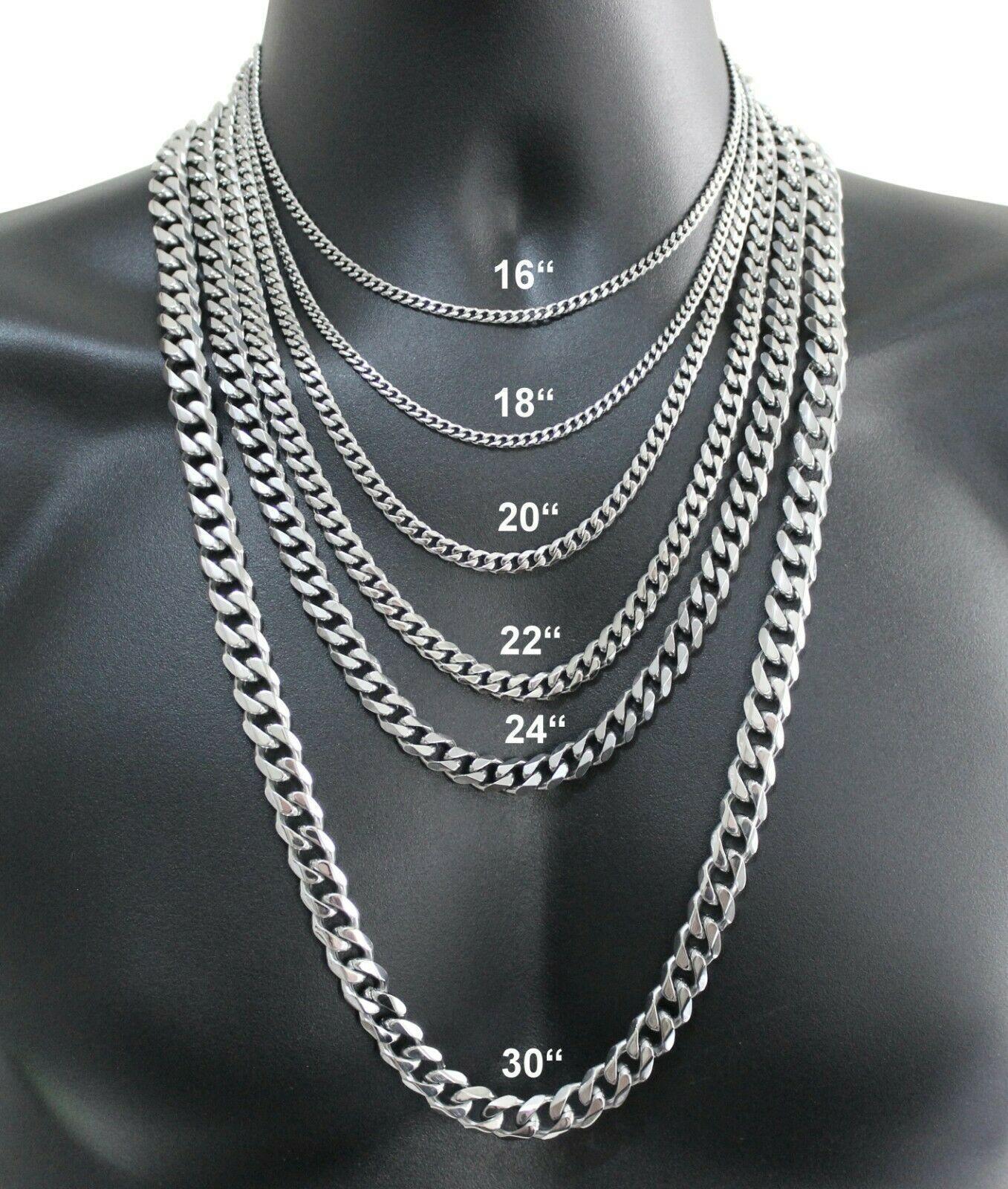 Silver Cuban Curb Chain Necklace for Men and Women Stainless Steel - Jewelry Store by Erik Rayo