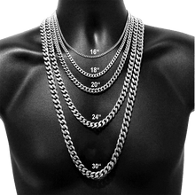 Load image into Gallery viewer, Silver Cuban Curb Chain Necklaces for Men and Women Stainless Steel - Jewelry Store by Erik Rayo
