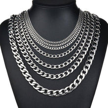 Load image into Gallery viewer, Silver Cuban Curb Chain Necklaces for Men and Women Stainless Steel - Jewelry Store by Erik Rayo
