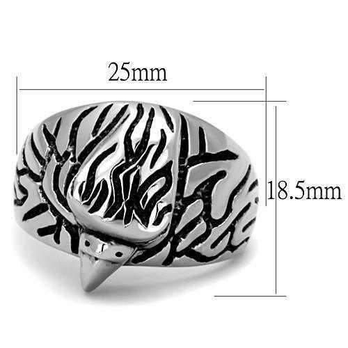 Silver Eagle Ring Anillo Para Mujer y Hombre 316L Stainless Steel Ring with Top Grade Crystal in Emerald - Jewelry Store by Erik Rayo