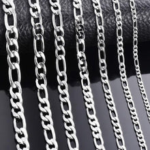 Load image into Gallery viewer, Silver Figaro Chain Necklace for Men and Women Stainless Steel - Jewelry Store by Erik Rayo
