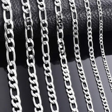 Load image into Gallery viewer, Silver Figaro Chain Necklaces for Men and Women Stainless Steel - Jewelry Store by Erik Rayo
