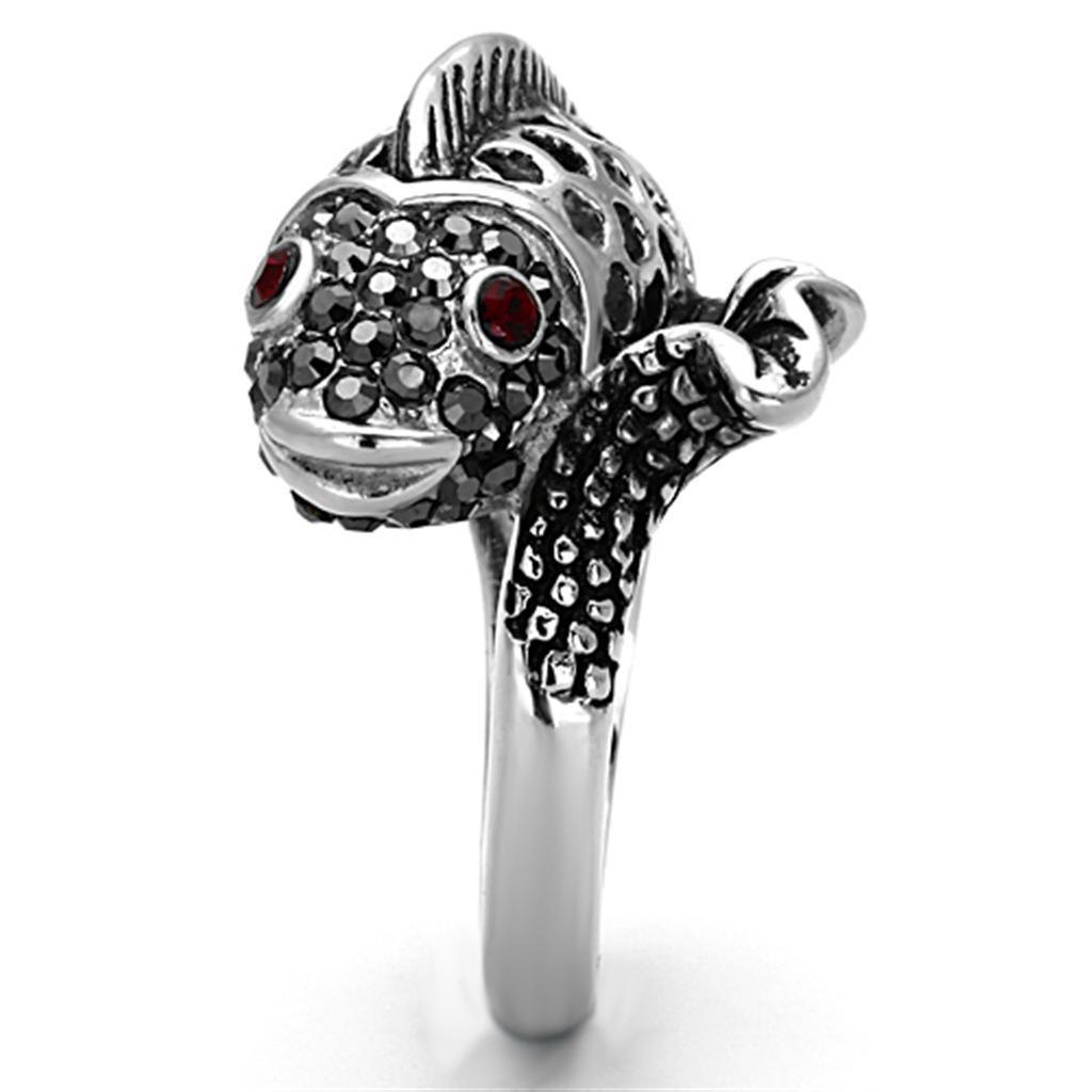 Silver Fish Ring Anillo Para v Stainless Steel Ring with Top Grade Crystal in Siam - Jewelry Store by Erik Rayo