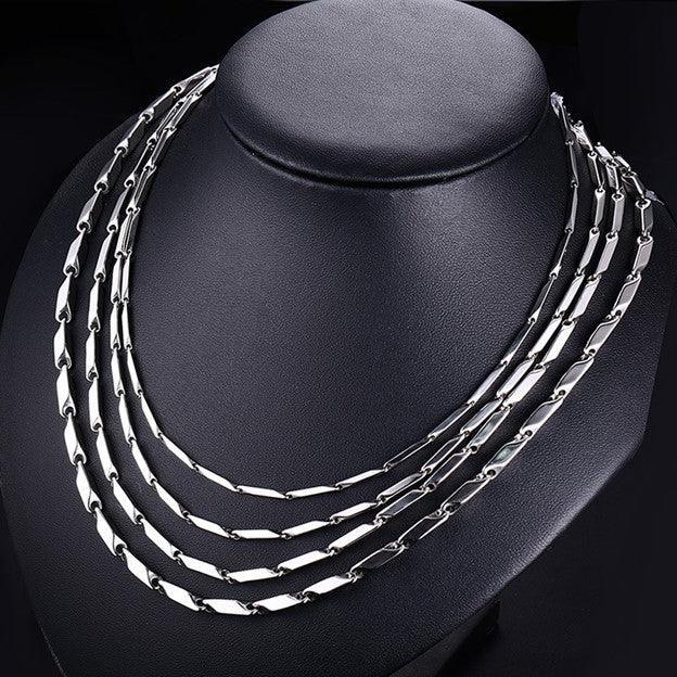 Silver Necklace for Men Women Double Sided Fate Arrow Stainless Steel Chain - Jewelry Store by Erik Rayo