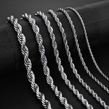 Load image into Gallery viewer, Silver Rope Chain Necklace for Men Women and Kids Stainless Steel - Jewelry Store by Erik Rayo
