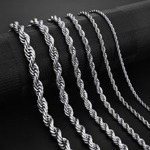 Load image into Gallery viewer, Silver Rope Chain Necklaces for Men Women and Kids Stainless Steel - Jewelry Store by Erik Rayo
