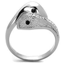 Load image into Gallery viewer, Silver Snakes Womens Ring Anillo Para Mujer Stainless Steel Ring Top Grade Crystal in Jet - Jewelry Store by Erik Rayo
