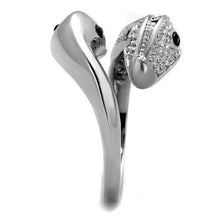 Load image into Gallery viewer, Silver Snakes Womens Ring Anillo Para Mujer Stainless Steel Ring Top Grade Crystal in Jet - Jewelry Store by Erik Rayo
