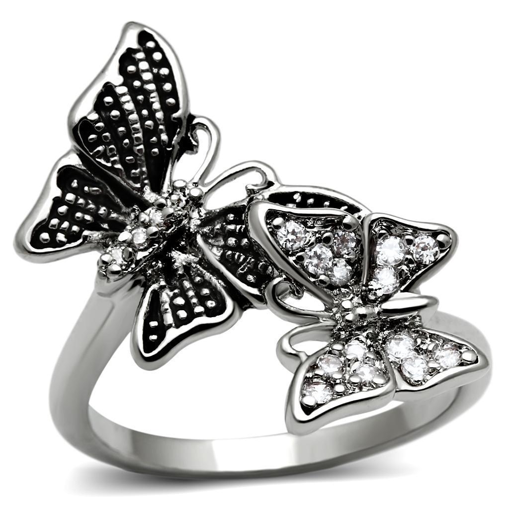 Silver Womens Butterflies Ring Anillo Para Mujer 316L Stainless Steel Ring Sofia - Jewelry Store by Erik Rayo