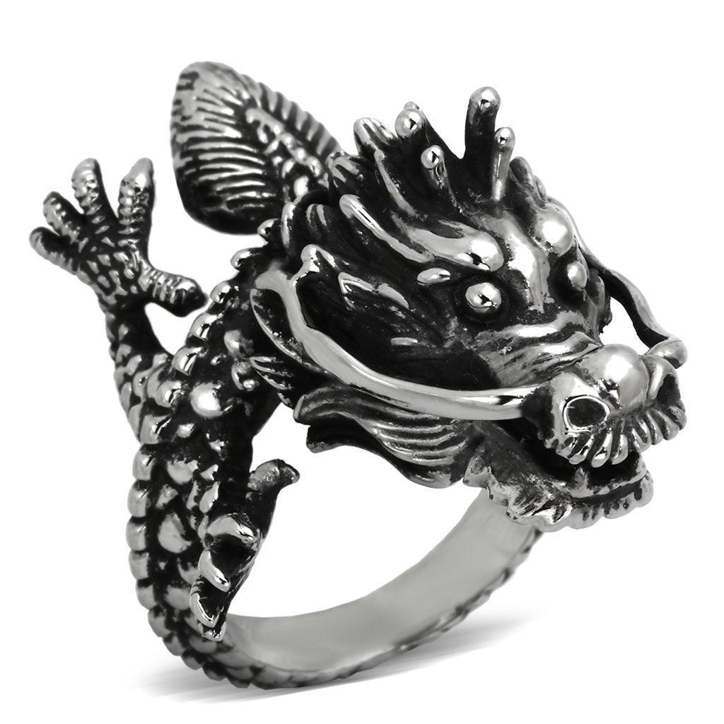 Silver Womens Dragon Ring Anillo Para Mujer 316L Stainless Steel Ring - Jewelry Store by Erik Rayo