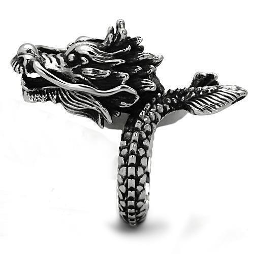 Silver Womens Dragon Ring Anillo Para Mujer 316L Stainless Steel Ring - Jewelry Store by Erik Rayo