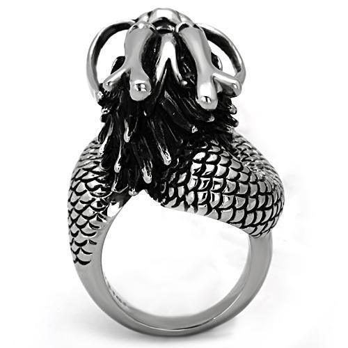 Silver Womens Dragon Ring Pearl Anillo Para Mujer 316L Stainless Steel Ring - Jewelry Store by Erik Rayo