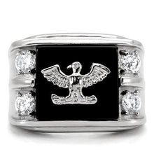 Load image into Gallery viewer, Silver Womens Eagle Ring Anillo Para Mujer y Ninos Unisex Kids 316L Stainless Steel Ring with Top Grade Crystal in Clear Amare - Jewelry Store by Erik Rayo
