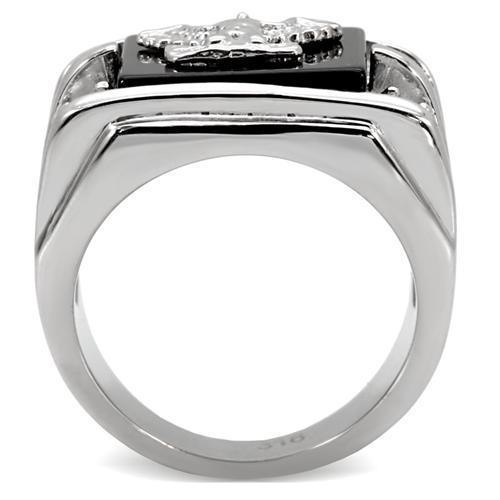 Silver Womens Eagle Ring Anillo Para Mujer 316L Stainless Steel Ring with Top Grade Crystal in Clear Amare - Jewelry Store by Erik Rayo