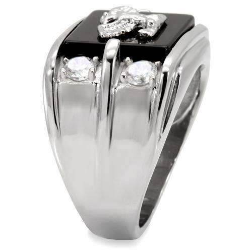 Silver Womens Eagle Ring Anillo Para Mujer 316L Stainless Steel Ring with Top Grade Crystal in Clear Amare - Jewelry Store by Erik Rayo