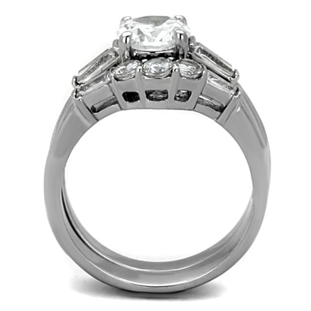 Wedding Rings for Women Engagement Cubic Zirconia Promise Ring Set for Her in Silver Tone Leon - Jewelry Store by Erik Rayo