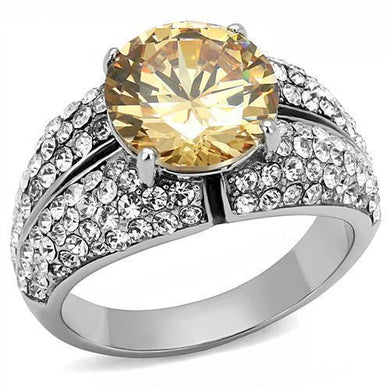 Silver Womens Ring Anillo Para Mujer y Ninos Unisex Kids 316L Stainless Steel Ring with AAA Grade CZ in Champagne Biella - Jewelry Store by Erik Rayo