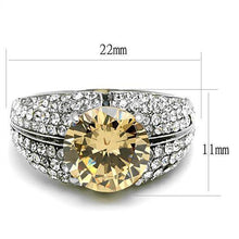 Load image into Gallery viewer, Silver Womens Ring Anillo Para Mujer y Ninos Unisex Kids 316L Stainless Steel Ring with AAA Grade CZ in Champagne Biella - Jewelry Store by Erik Rayo
