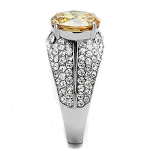 Load image into Gallery viewer, Silver Womens Ring Anillo Para Mujer y Ninos Unisex Kids 316L Stainless Steel Ring with AAA Grade CZ in Champagne Biella - Jewelry Store by Erik Rayo
