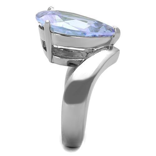 Silver Womens Ring Anillo Para Mujer 316L Stainless Steel Ring with AAA Grade CZ in Light Amethyst - Jewelry Store by Erik Rayo