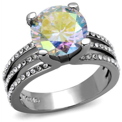 Silver Womens Ring Anillo Para Mujer y Ninos Unisex Kids 316L Stainless Steel Ring with AAA Grade CZ in White AB - Jewelry Store by Erik Rayo