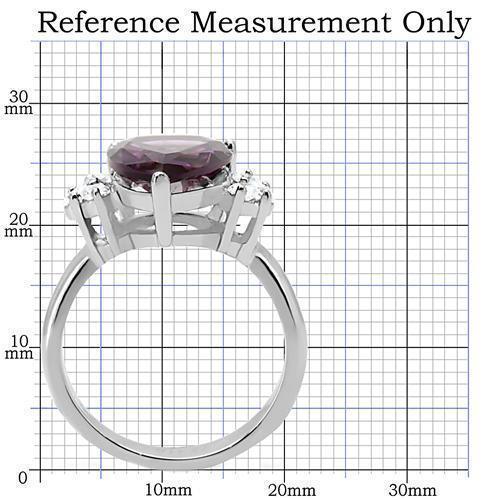 Silver Womens Ring Anillo Para Mujer 316L Stainless Steel Ring with Glass in Amethyst - Jewelry Store by Erik Rayo