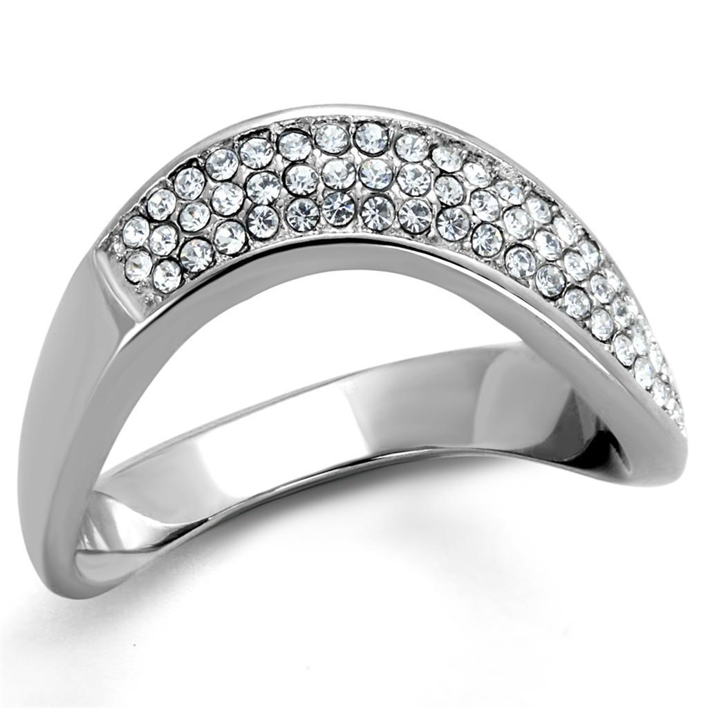 Silver Womens Ring Anillo Para Mujer 316L Stainless Steel Ring with Top Grade Crystal Capua - Jewelry Store by Erik Rayo
