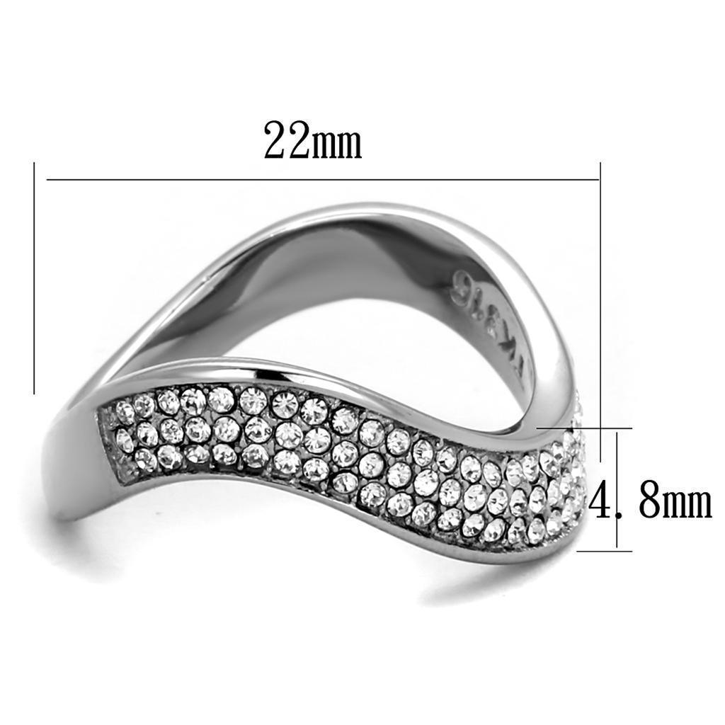 Silver Womens Ring Anillo Para Mujer 316L Stainless Steel Ring with Top Grade Crystal Capua - Jewelry Store by Erik Rayo