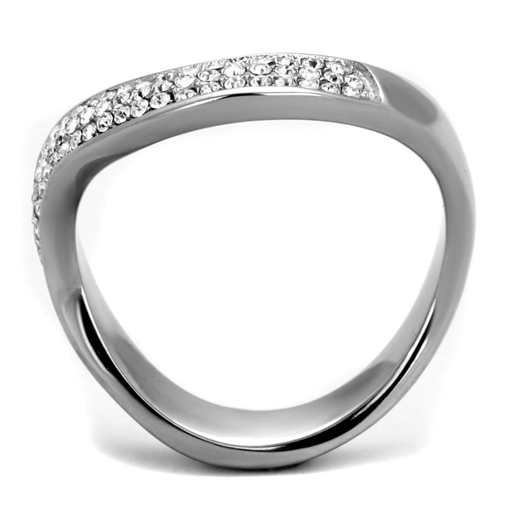 Silver Womens Ring Anillo Para Mujer 316L Stainless Steel Ring with Top Grade Crystal Capua - Jewelry Store by Erik Rayo