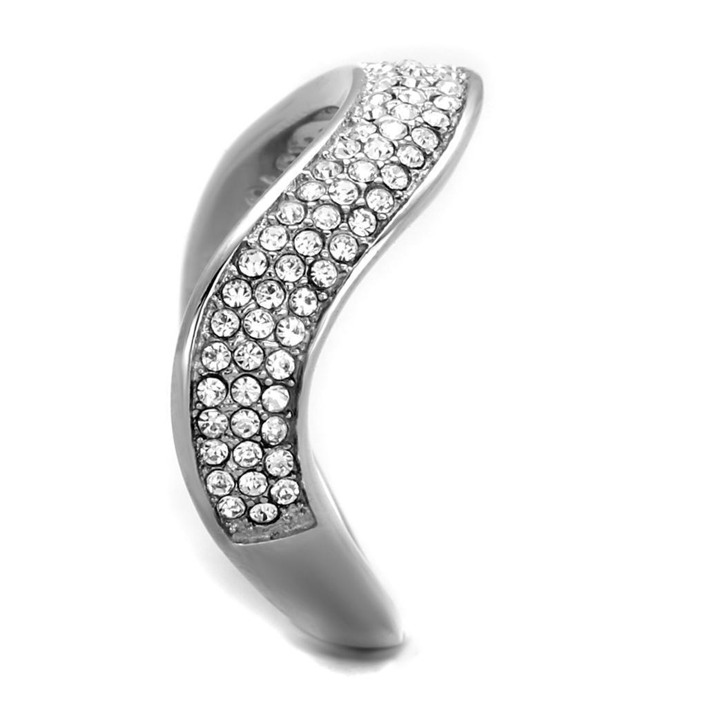 Silver Womens Ring Anillo Para Mujer 316L Stainless Steel Ring with Top Grade Crystal Capua - Jewelry Store by Erik Rayo