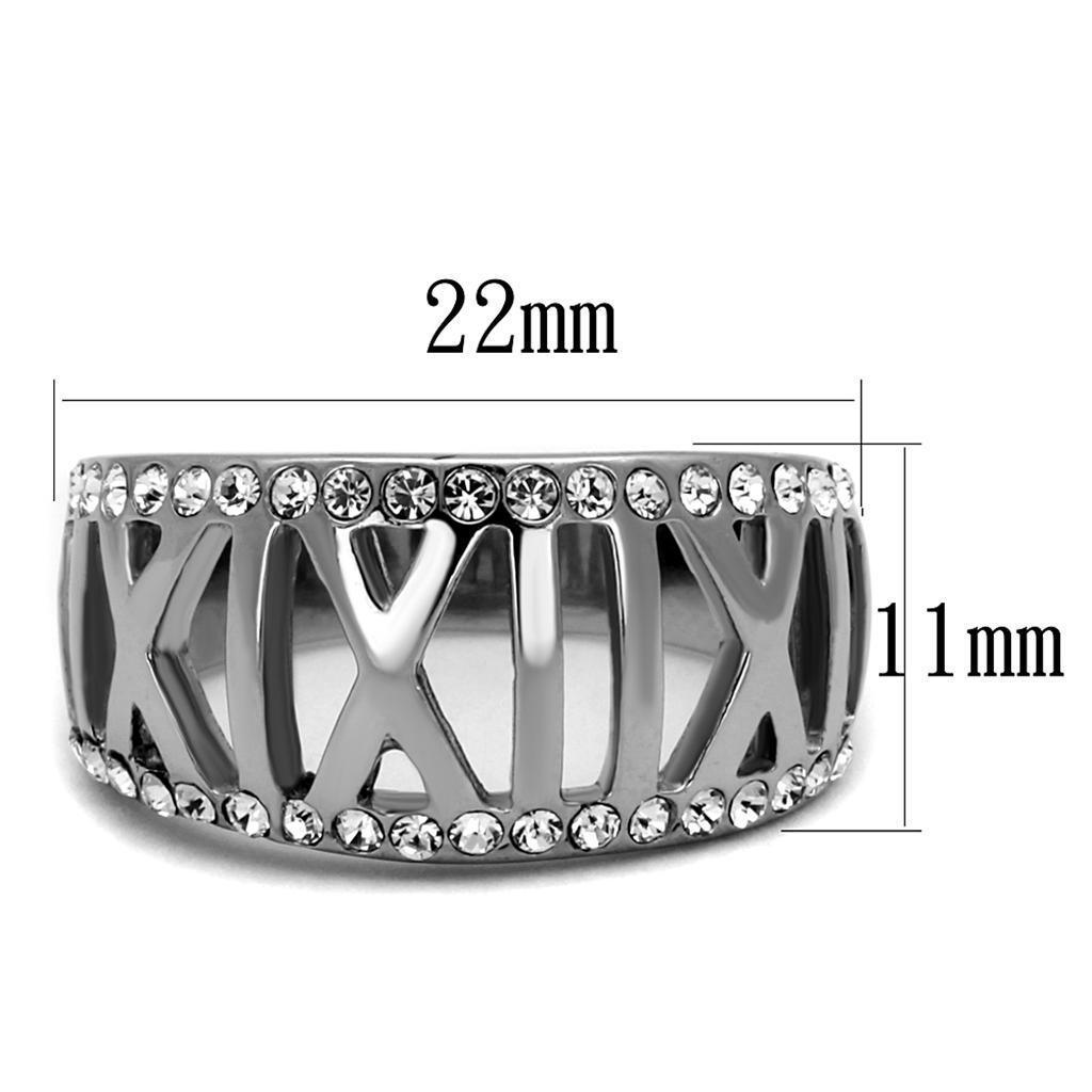 Silver Womens Ring Anillo Para Mujer 316L Stainless Steel Ring with Top Grade Crystal Eboli - Jewelry Store by Erik Rayo