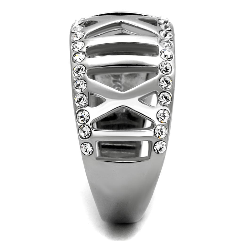 Silver Womens Ring Anillo Para Mujer 316L Stainless Steel Ring with Top Grade Crystal Eboli - Jewelry Store by Erik Rayo