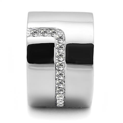 Silver Womens Ring Anillo Para Mujer 316L Stainless Steel Ring with Top Grade Crystal in Clear Lombardy - Jewelry Store by Erik Rayo