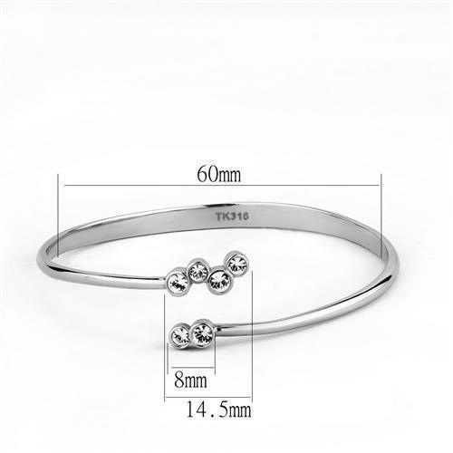 Silver Womens Ring Anillo Para Mujer Stainless Steel Bangle with Top Grade Crystal Chieti - Jewelry Store by Erik Rayo